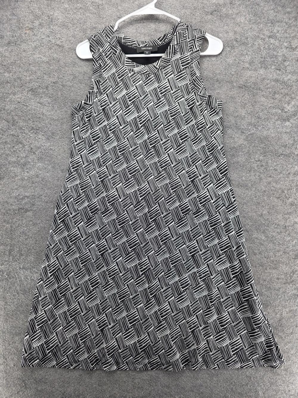 Karen Kane Dress Womens XL Black White Geometric A-Line Shift Made USA